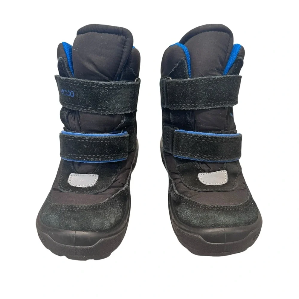ECCO Snowride Children's‎ Gore-Tex Winter Boots Black Blue Toddler Size 10